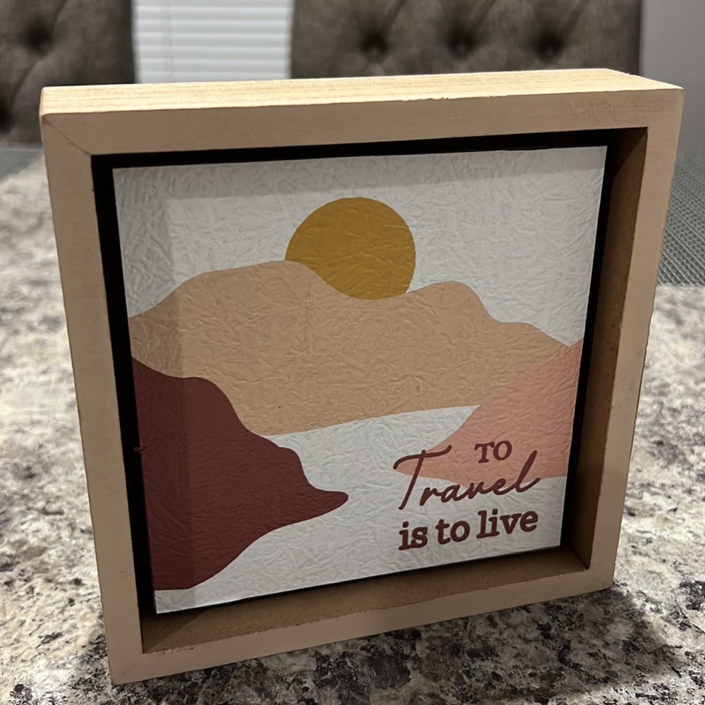 Ashland Home Decor Wooden Signs Just Go To Travel Is To Live Frame Wanderlust - Picture 8 of 11